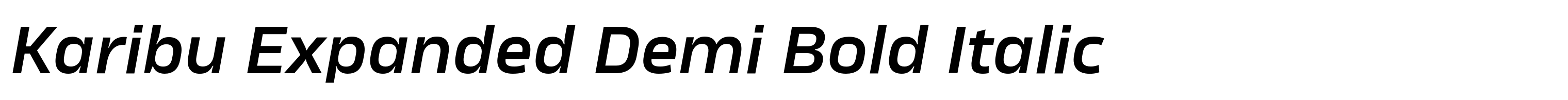 Karibu Expanded Demi Bold Italic